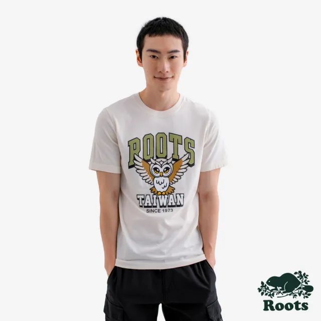 【Roots】Roots男裝- ANIMAL FRIENDS ARCH 短袖上衣(椰奶色)