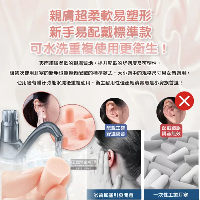 【德國OHROPAX安耳悠】頂級柔軟泡棉慢回彈可水洗降噪隔音耳塞-SOFT膚色款5對/盒(降噪規格歐盟認證靜音舒適)
