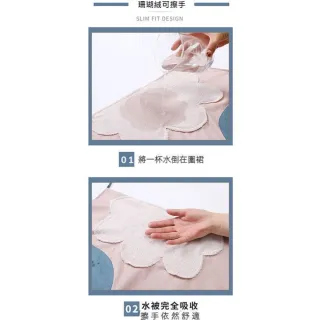 【TWBUY 台灣好購】可擦手綁帶圍裙(防水無袖工作服 PVC防水 珊瑚絨 大口袋 廚房)