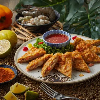 【回憶香月亮蝦餅22入】回憶香月亮蝦餅(回憶香泰式月亮蝦餅)