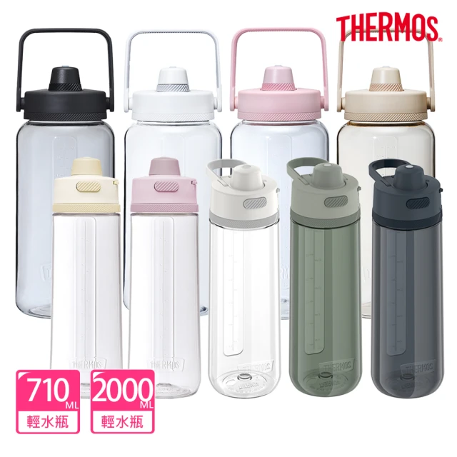 THERMOS膳魔師 買大送小_彈蓋輕水瓶710ml+輕水瓶2000ml(TP4329+TP436)