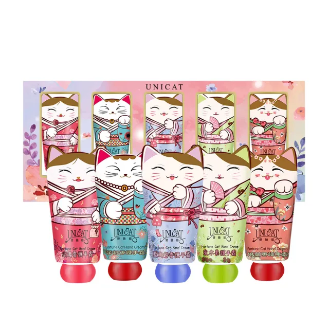 【UNICAT 變臉貓】招財貓護手霜禮盒5入X2盒(超好聞的香氛 最棒的送禮選擇)