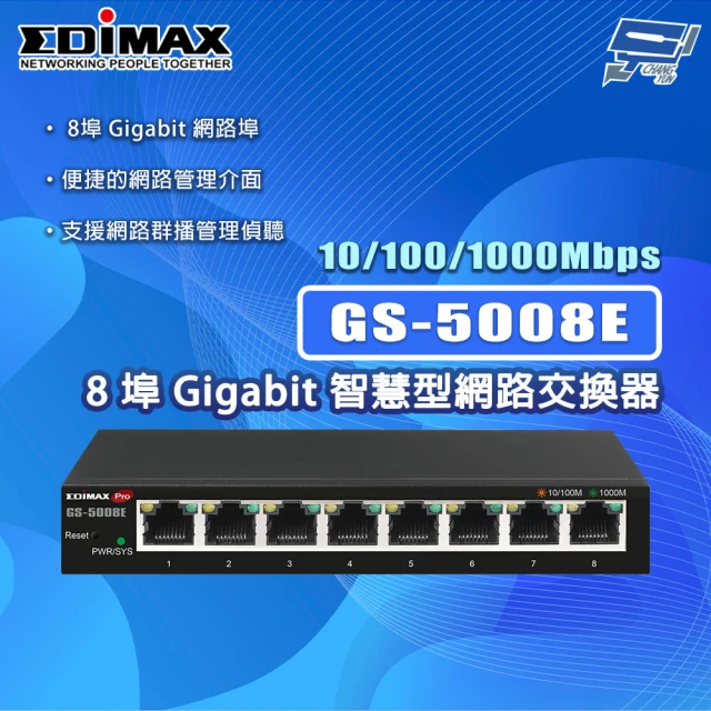 CHANG YUN 昌運 EDIMAX 訊舟 GS-5008E 8埠 Gigabit 智慧型網路交換器