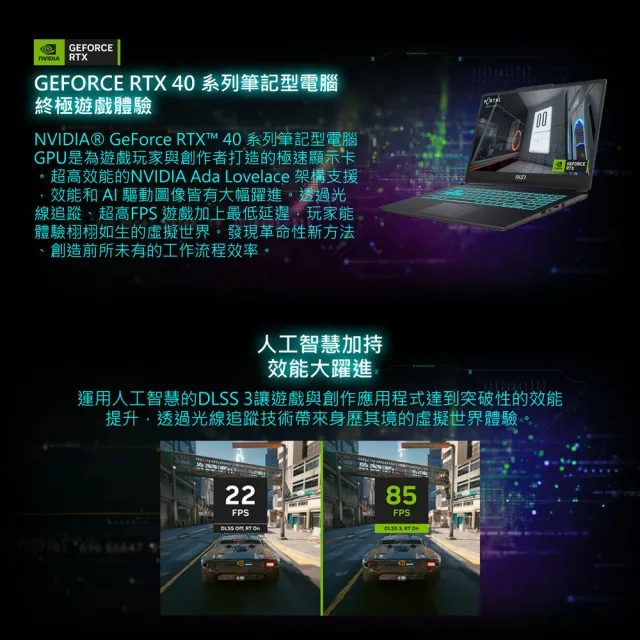 【MSI 微星】15.6吋i7 RTX4060-8G 電競筆電(Cyborg 15/i7-13620H/16G/512G SSD/W11/A13VFK-831TW)