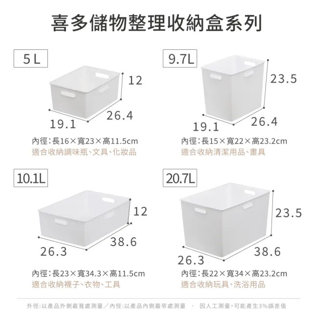 【KEYWAY 聯府】7入組合-喜多儲物盒M+L+XL 白(附蓋 堆疊收納 整理盒 置物盒 MIT台灣製造)