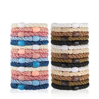 【AHOYE】編織高彈力髮圈 加粗款15入(髮飾 髮束 頭飾 髮繩)