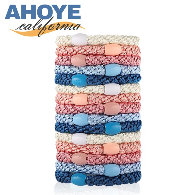【AHOYE】編織高彈力髮圈 加粗款15入(髮飾 髮束 頭飾 髮繩)