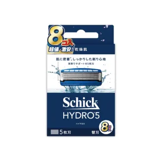 【Schick 舒適牌】水次元5Premium刮鬍刀片8入