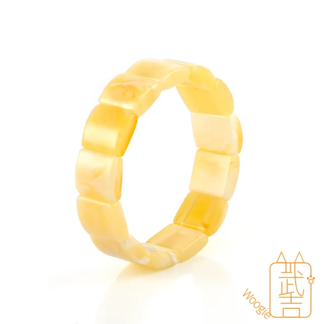 【Woogie武吉珠寶】琥珀蜜蠟設計師精品蜜蠟手排(白花蜜16-17mm)