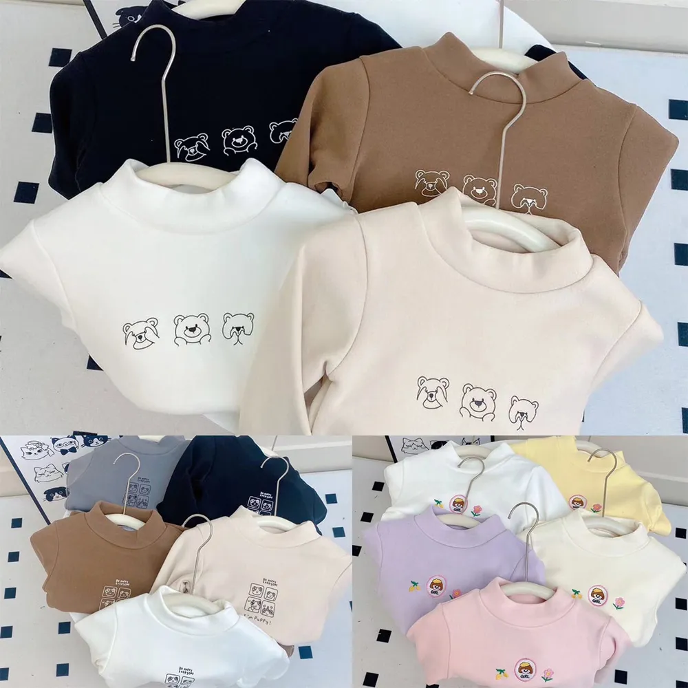 【MANI 瑪尼】男女童秋冬加絨打底上衣半高領(兒童秋冬彈力打底衫 加絨半高領上衣 長袖上衣)