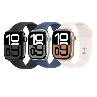 【Apple】Apple Watch S10 GPS+行動網路 42mm(鋁金屬錶殼搭配運動型錶帶)