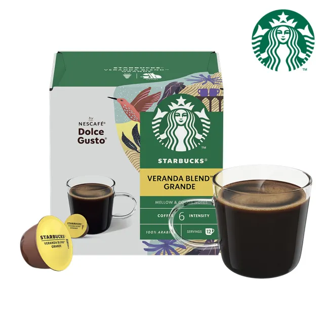 【NESCAFE Dolce Gusto】STARBUCKS 星巴克閑庭美式咖啡膠囊12顆/盒(適用雀巢多趣酷思咖啡機)