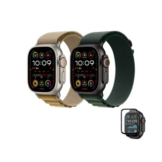 鋼化保貼組【Apple】Apple Watch Ultra 2 2024 GPS+行動網路 49mm(鈦金屬錶殼搭配高山錶環)