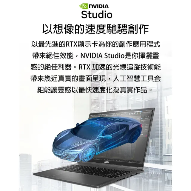 Office2021★【MSI】16吋U7 RTX2000創作者筆電(CreatorPro16 AI studio/Ultra7-155H/32G/2T SSD/W11P/070TW