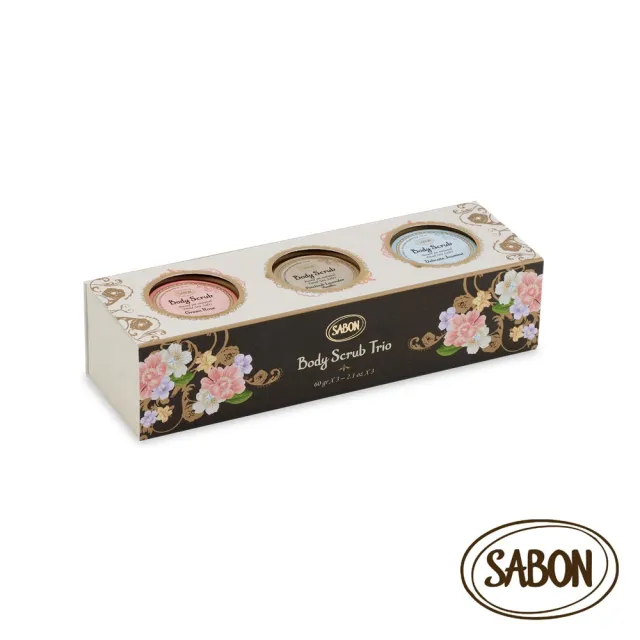 【SABON】官方直營 新升級 迷你身體磨砂膏禮盒(經典PLV+綠玫瑰+茉莉花語)