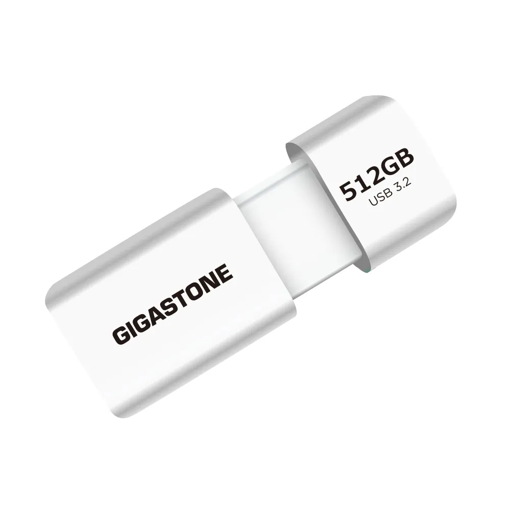 【GIGASTONE 立達】512GB USB3.1/3.2 Gen1 飆速滑蓋隨身碟 UD-3202白(512G USB3.2 高速耐用隨身碟)