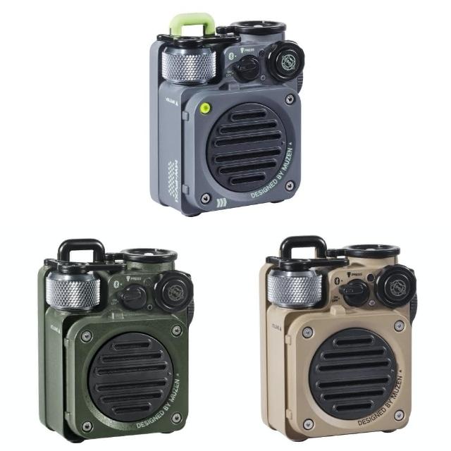 【MUZEN】Wild Mini 戶外越野防水藍牙喇叭(露營 IPX5防水 迷彩 LED手電筒 全金屬 新年  募資推薦)