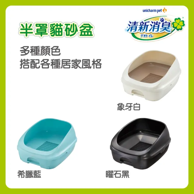 【Unicharm Pet 清新消臭】VIP限定雙層貓砂盆-半罩(消臭大師)
