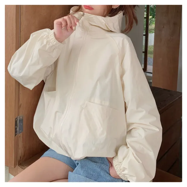 【ASister 小姊姊】*出清品*現貨在庫★防曬外套☆連帽防風防潑水純色拉鍊防曬外套(4色 M-2XL #AS0315)
