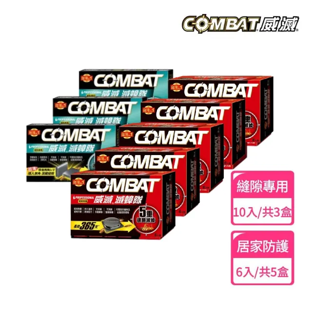 【Combat 威滅】滅蟑隊 5重連鎖超值組_居家防護*5/縫隙*3/(除蟑螂藥/蟑螂屋)