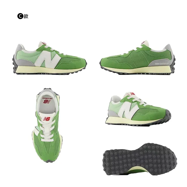 【NEW BALANCE】NB 童鞋 運動鞋 休閒鞋 327 中童 大童 白綠藍橘 多色(PH327LD-W&PH327RK-W)