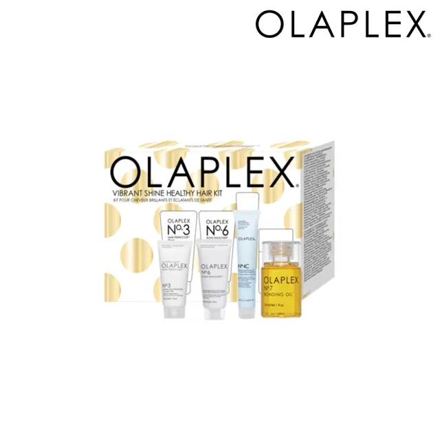 【OLAPLEX 歐啦】活力光澤髮油禮盒組(鎖色/光澤/洗髮乳/髮油/護髮乳)