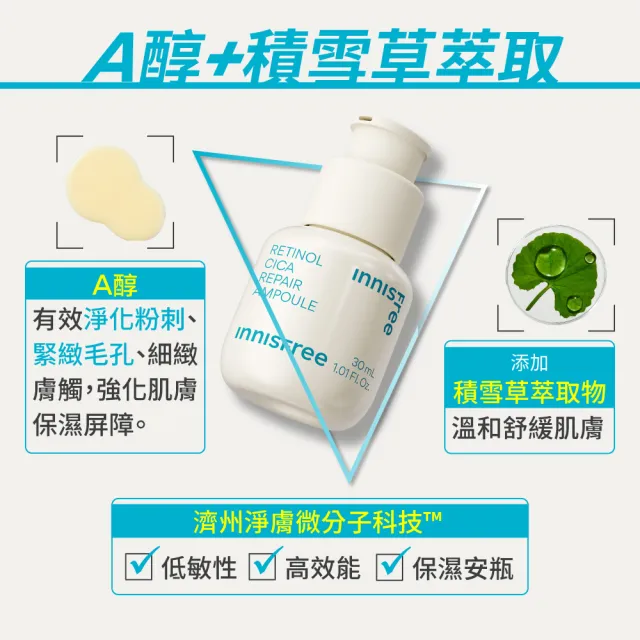 【INNISFREE】維他命C+A醇絕配無瑕組(早C晚A美白+去粉刺精華)