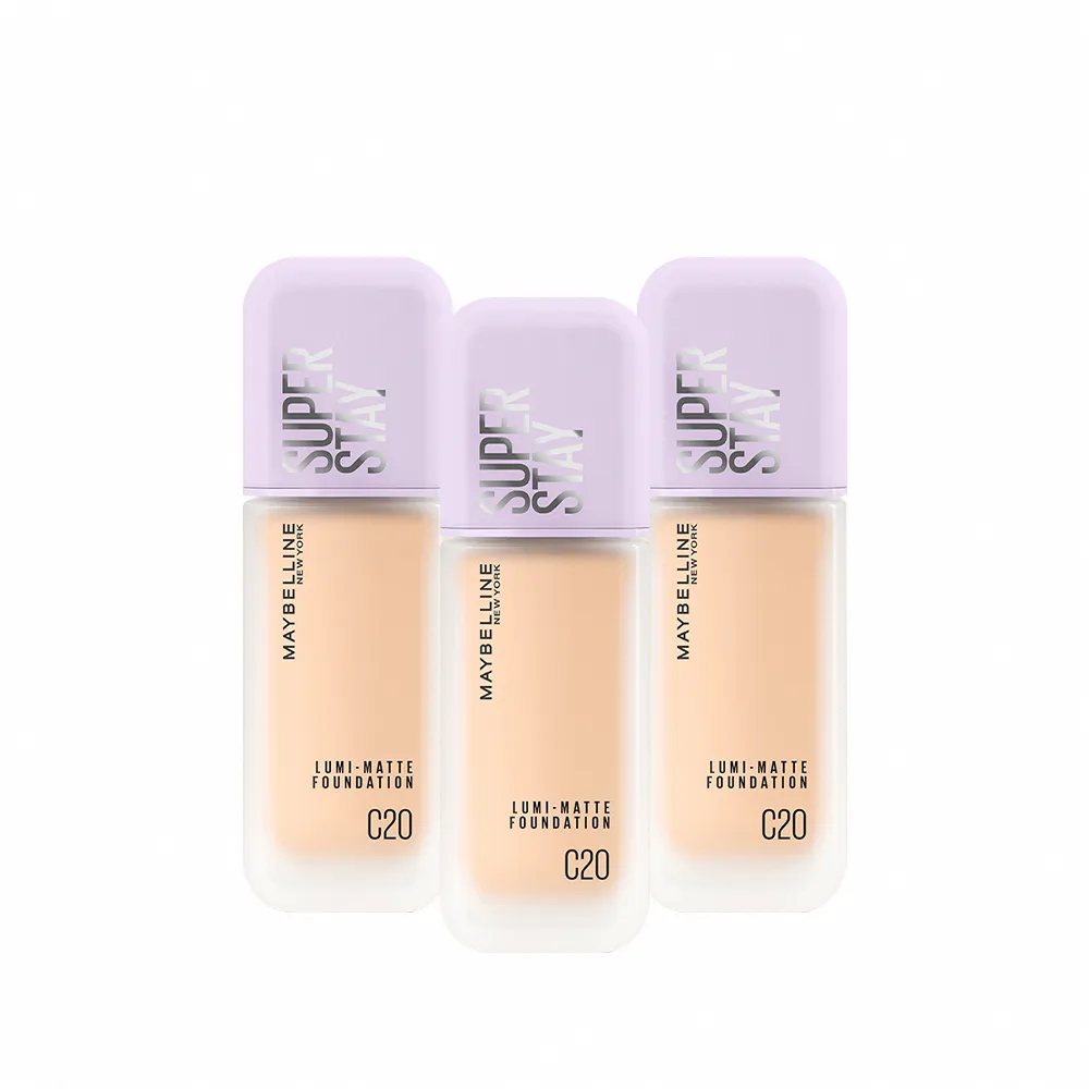 【MAYBELLINE 媚比琳】裸霧光持久水粉底 SPF12(PA+++3入組)