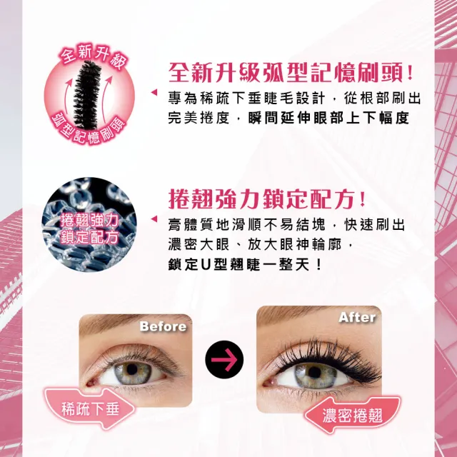 【MAYBELLINE 媚比琳】濃捲風防水睫毛膏 升級版(2入組)