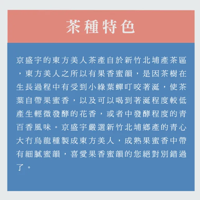 【京盛宇】東方美人-2.5g x15入原葉茶包(白毫烏龍/100%台灣茶葉)