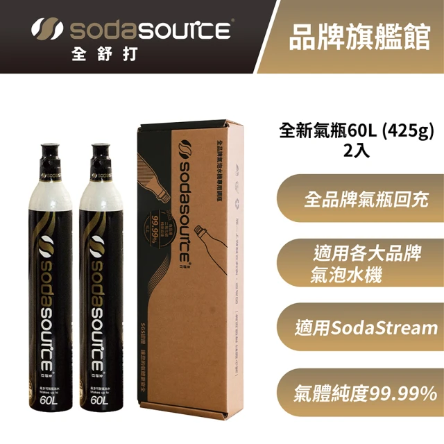 SodaSource 全舒打 425g CO2 全新二氧化碳鋼瓶(氣瓶適用SodaStream及各大品牌氣泡水機)