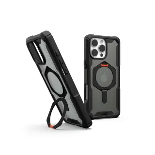 【UAG】iPhone 16 Pro Max 磁吸耐衝擊支架經典保護殼-透黑（黑圈）(支援MagSafe無線充電)