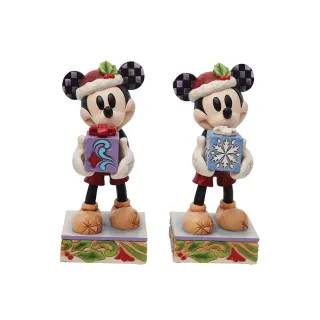 【Enesco】精品家飾 Disney 迪士尼 米奇手拿聖誕禮物居家擺飾(款式隨機出貨)