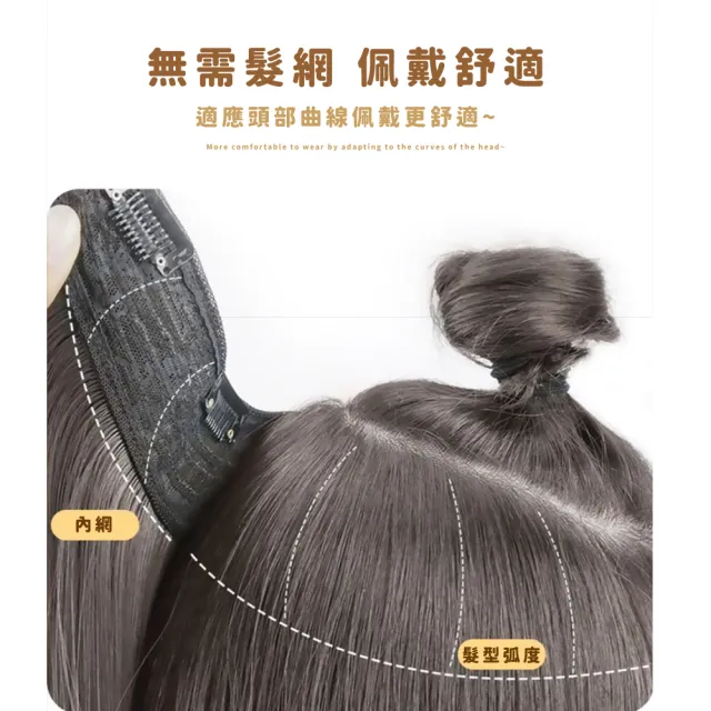 【逆齡女神】一片式隱形無痕大波浪假髮60cm(自然 仿真 輕薄 補髮片 蓬鬆 造型 捲髮 接髮 長髮 辮髮 盤髮)