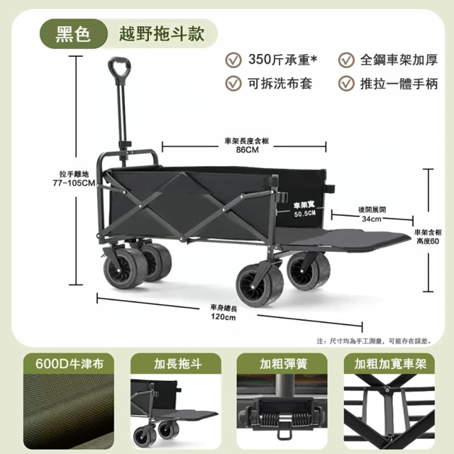 Felsted 戶外營地車 多功能折疊式手推車 ZQ-K06(推拉一體手柄 加粗車架鋼管 超強承重 防水不生鏽)