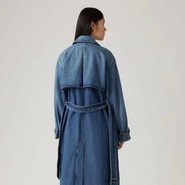 【LEVIS 官方旗艦】女款長版風衣丹寧外套 人氣新品 A8976-0001