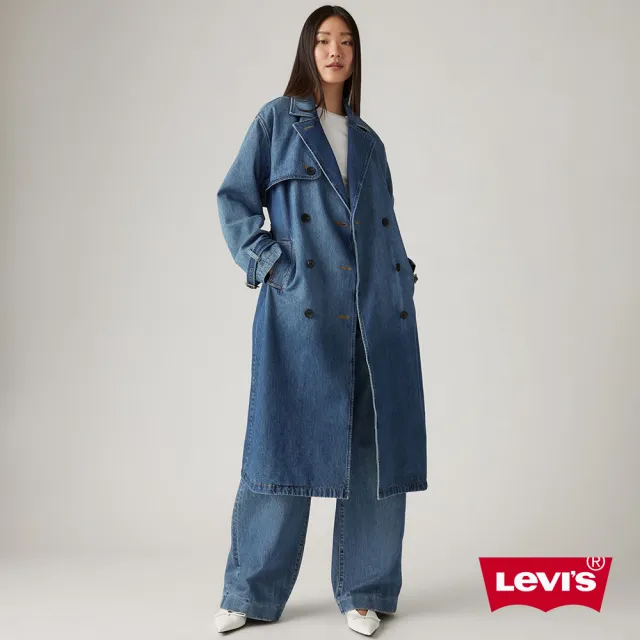 【LEVIS 官方旗艦】女款長版風衣丹寧外套 人氣新品 A8976-0001