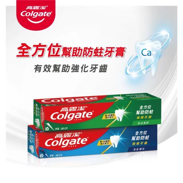 【Colgate 高露潔】清香薄荷牙膏200gX8入(全齒防護/口氣清新)