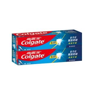 【Colgate 高露潔】清香薄荷牙膏200gX2入(全齒防護/口氣清新)