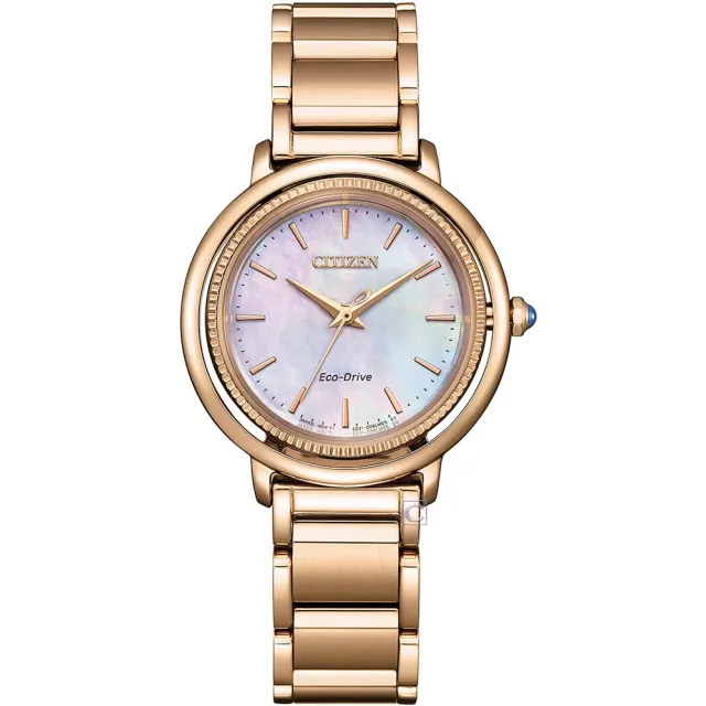【CITIZEN 星辰】L 珍珠母貝 光動能女錶 31.2MM (EM1103-86Y) 雙11 送禮