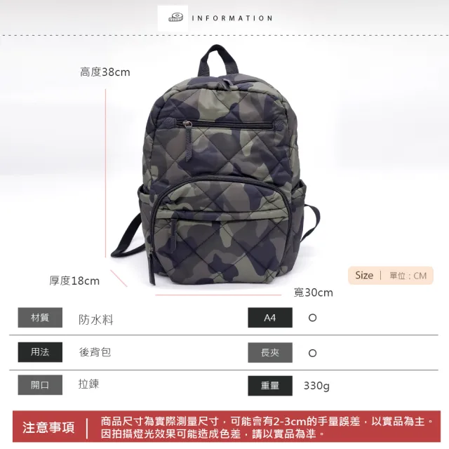 【Catsbag】CAMOUFLAGE BLACK 16809 極輕量空氣後背包 媽媽包(#後背包 #側肩包 #媽媽包)