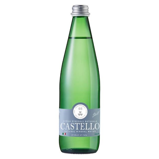 即期品【CASTELLO 卡司得洛】天然礦泉水 500ML *6瓶 箱 義大利  玻璃瓶裝 