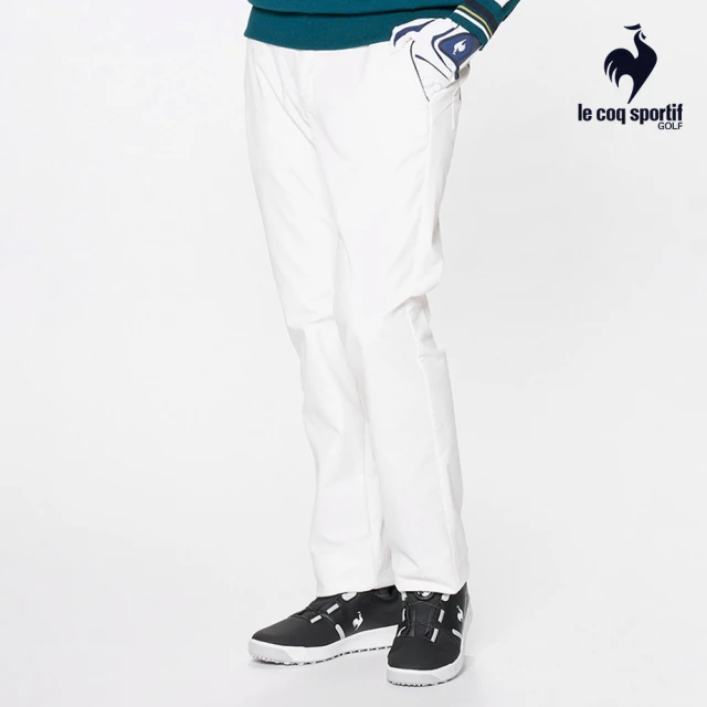 LE COQ SPORTIF 公雞 高爾夫系列 男款白色防潑水保暖燈芯絨高爾夫球褲QGU8J802