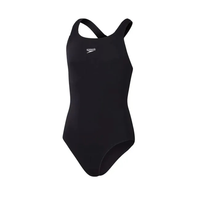 【SPEEDO】ECO ENDURANCE+ 女運動連身泳裝-游泳 泳衣 黑深灰(SD8135170001)