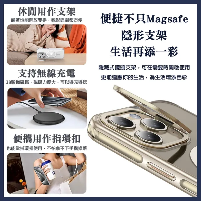【apbs】iPhone15/14 Pro 浮雕感防震雙料抗黃磁吸金屬框立架殼(星辰)
