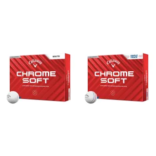 【Callaway 卡拉威】CHROME SOFT 24 三層 高爾夫球(2024 超遠距三層球 12顆入 3-Piece 642126112)