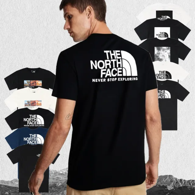 【The North Face】北臉短袖 男款 前後小LOGO 素面 短TEE 棉質 短袖T恤(百搭爆款/男女組合/大LOGO)