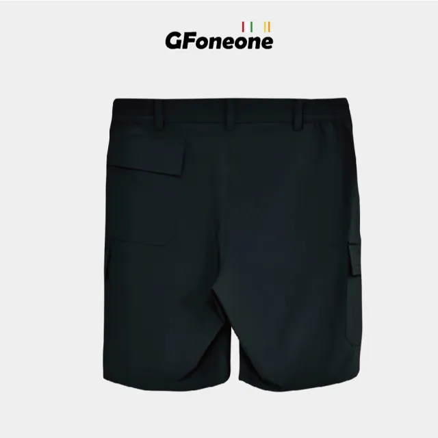 【GFoneone】男吸排開襟越野登山機能短褲-黑(男短褲)