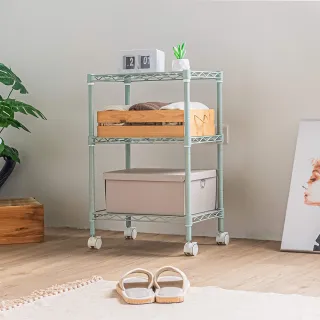 【鋼鐵力士 Steel Tycoon】三層鐵架28x43x60cm 5色 附層架墊板+輪組(推車.層架.置物架.波浪架.鐵力士)