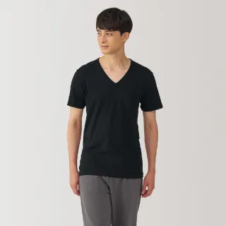 【MUJI 無印良品】男棉保暖V領短袖T恤(共3色)